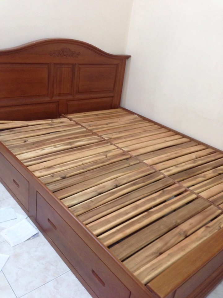 Thanh Lý Giường Hộp Gỗ Sồi 1m6 x 2m